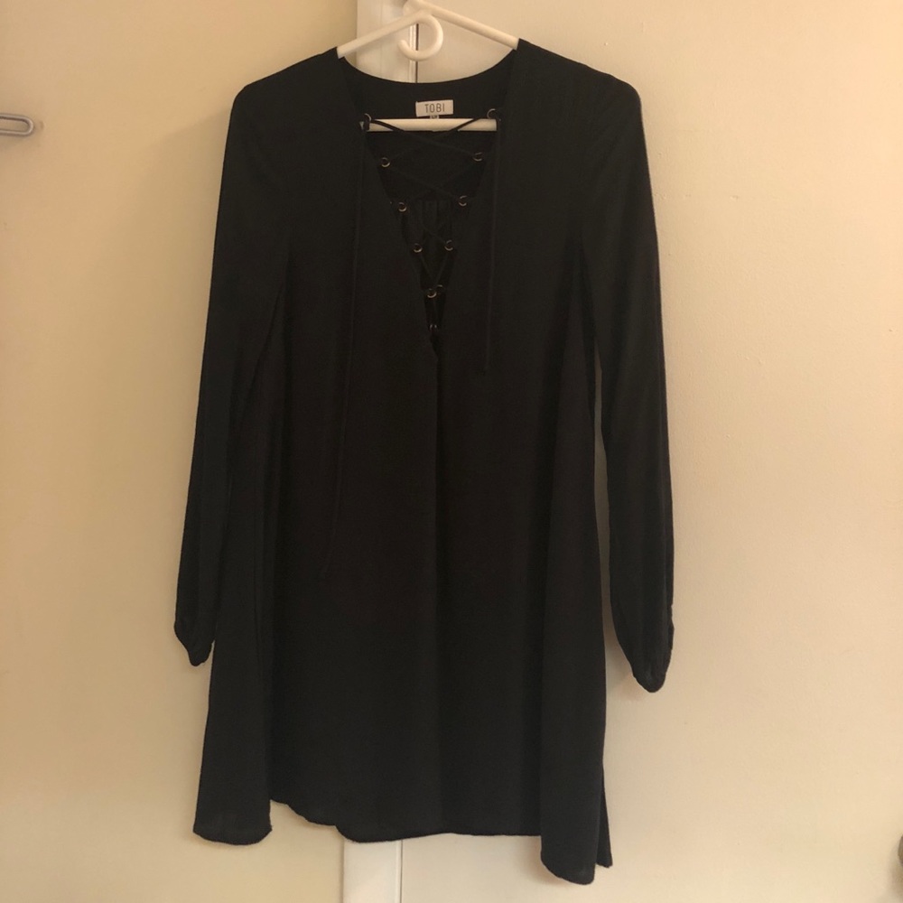 Black Tobi Long-sleeve Dress, size Small